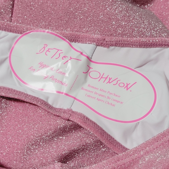 NEW Betsey Johnson Pink Glitter Swimsuit - Picture 8 of 11